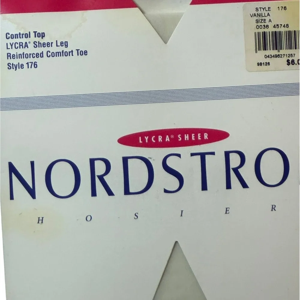 Nordstrom Hosiery Lycra Sheer Control Top Pantyhose Vanilla Size A Style 176 USA